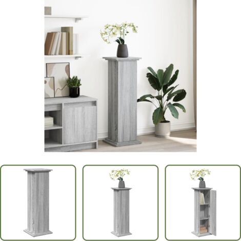vidaXL Truciolato -  Espositore con Portaoggetti Grigio Sonoma 31x30x90cm Truciolato
