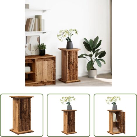 vidaXL Truciolato -  Espositore con Portaoggetti Legno Antico 31x30x60 cm Truciolato