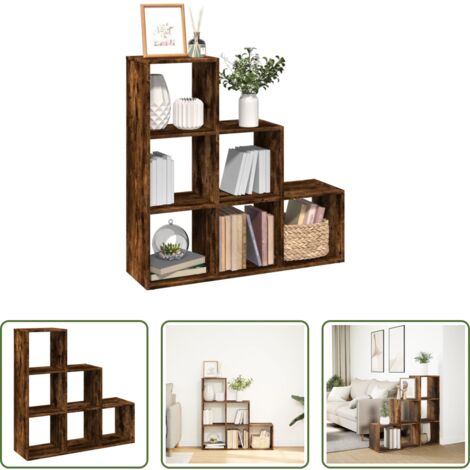 vidaXL Truciolato -  Libreria Divisorio 3Ripiani Rovere Fumo 99x29x99cm Truciolato