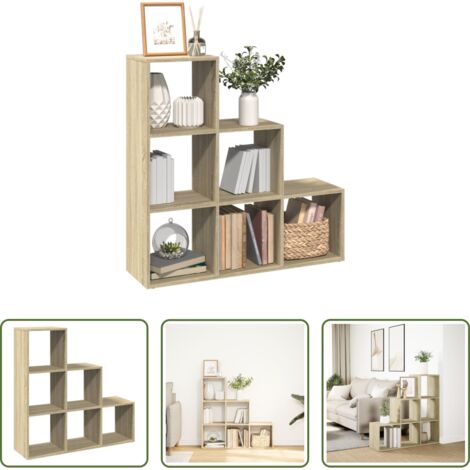 vidaXL Truciolato -  Libreria Divisorio 3Ripiani Rovere Sonoma 99x29x99cm Truciolato