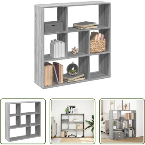 vidaXL Truciolato -  Libreria Divisorio Grigio Sonoma 102x29x103,5 cm in Truciolato
