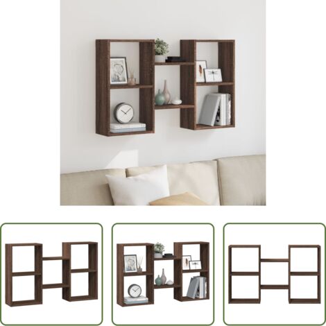 vidaXL Truciolato - Mensola a Muro Rovere Marrone 96x18x60 cm in Truciolato