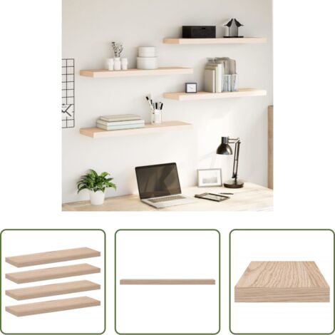 vidaXL Truciolato -  Mensole Pensili 4 pz 80x23,5x4 cm in Truciolato
