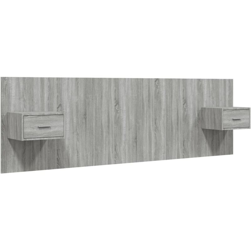 Vidaxl t&ecirc;te de lit avec armoires gris sonoma bois d'ing&eacute;nierie