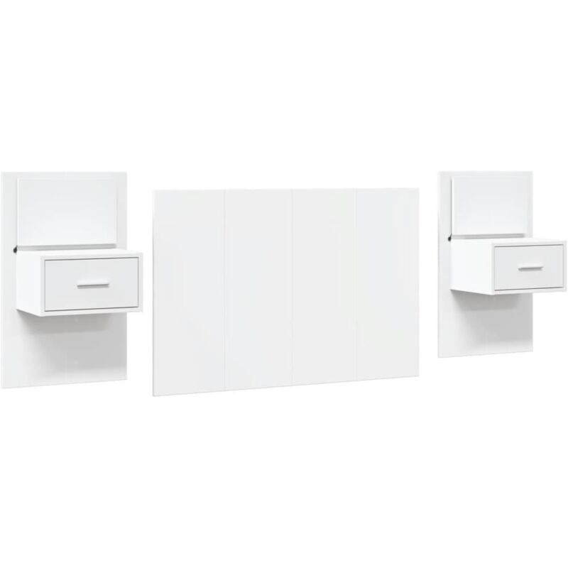 Tête de lit avec armoires blanc 120 cm bois d'ingénierie Vidaxl