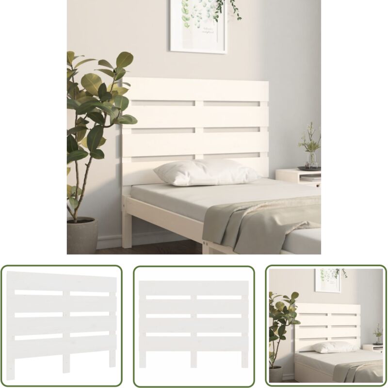 Tête de lit Blanc 100x3x80 cm Bois massif de pin Vidaxl