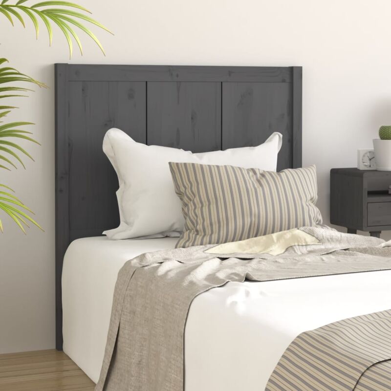 Tête de lit Gris 80,5x4x100 cm Bois massif de pin Vidaxl