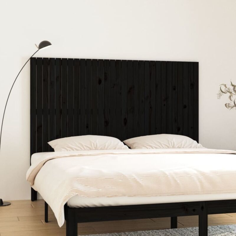 Tête de lit murale Noir 185x3x110 cm Bois massif de pin Vidaxl