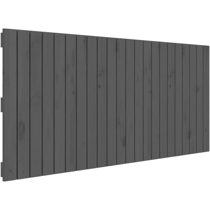 Tête de lit murale Gris 140x3x60 cm Bois massif de pin
