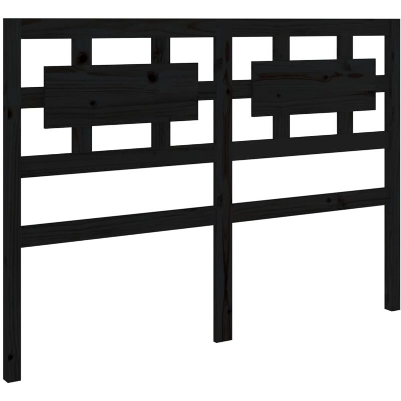 Tête de lit Noir 145,5x4x100 cm Bois massif de pin