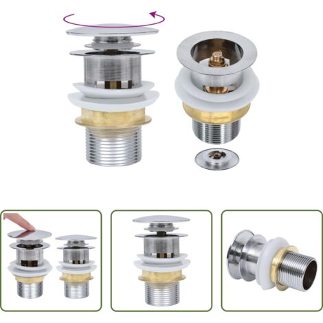 vidaXL Tubo di scarico -  Scarico a Pressione Senza Troppopieno Argento 6,4x6,4x9,1 cm