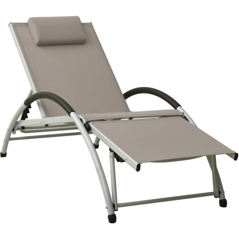 

vidaXL Tumbona con cojín de textilene gris taupe - Gris Topo
