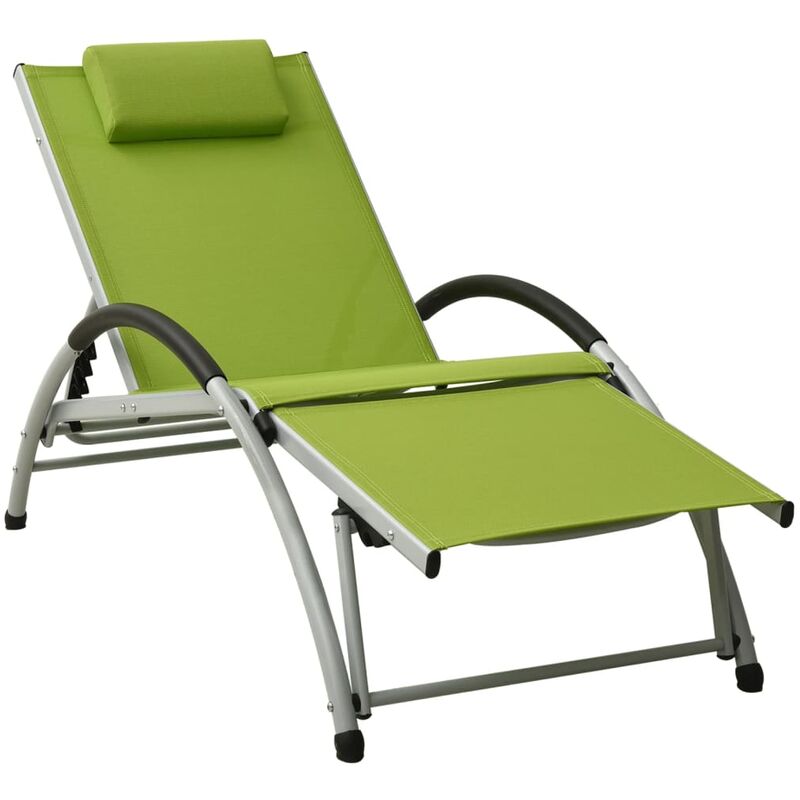 

vidaXL Tumbona con cojín de textilene verde - Verde