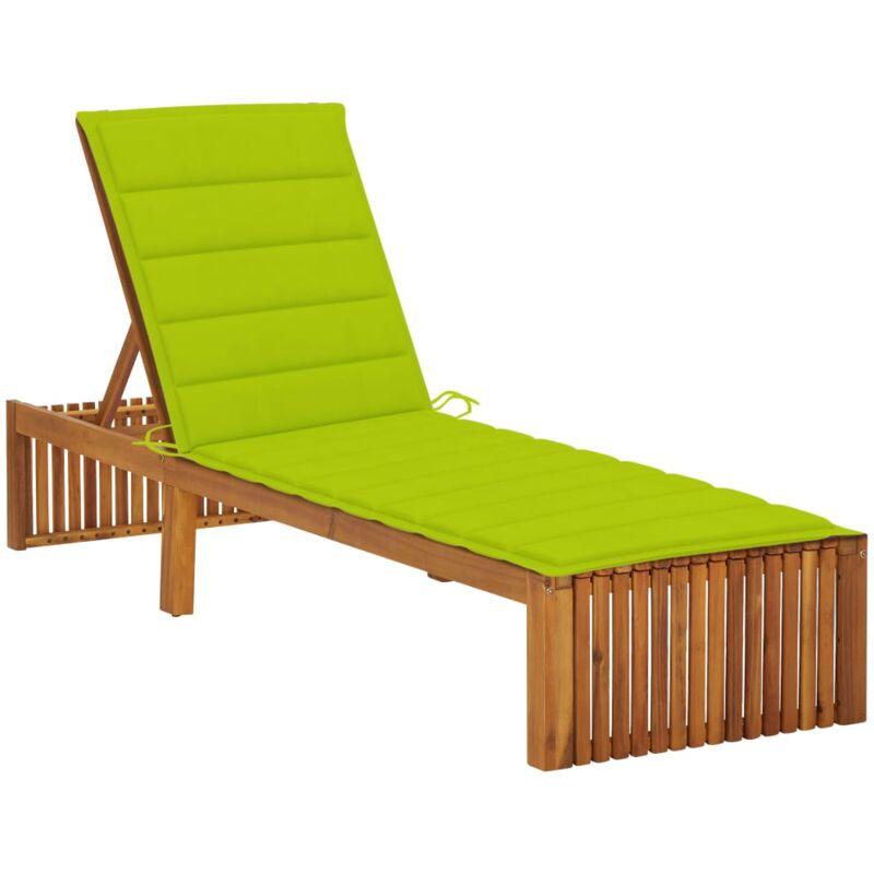 

vidaXL Tumbona con cojín madera maciza de acacia - Marrón