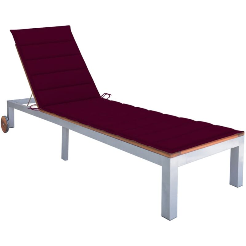 

vidaXL Tumbona con cojín madera maciza de acacia y acero galvanizado - Marrón