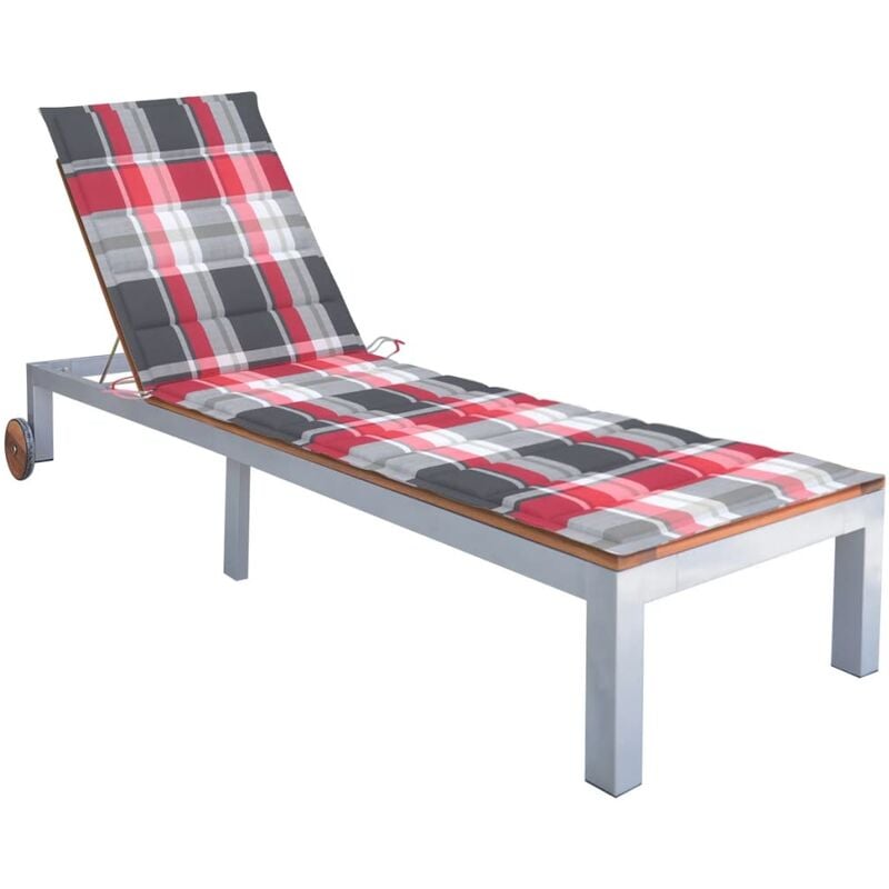 

vidaXL Tumbona con cojín madera maciza de acacia y acero galvanizado - Marrón