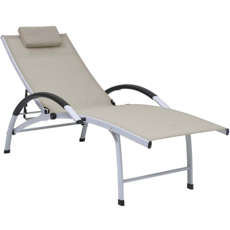 

vidaXL Tumbona de aluminio textilene crema - Crema