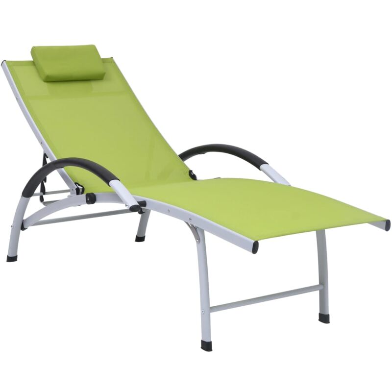 

vidaXL Tumbona de aluminio textilene verde - Verde