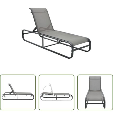 vidaXL Tumbona de exterior -  Tumbona de aluminio y textilene