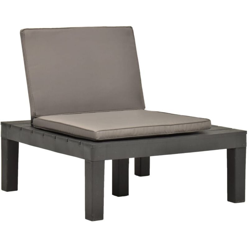 

vidaXL Tumbona de Jardin con Cojín Plástico Gris Antracita - Antracita