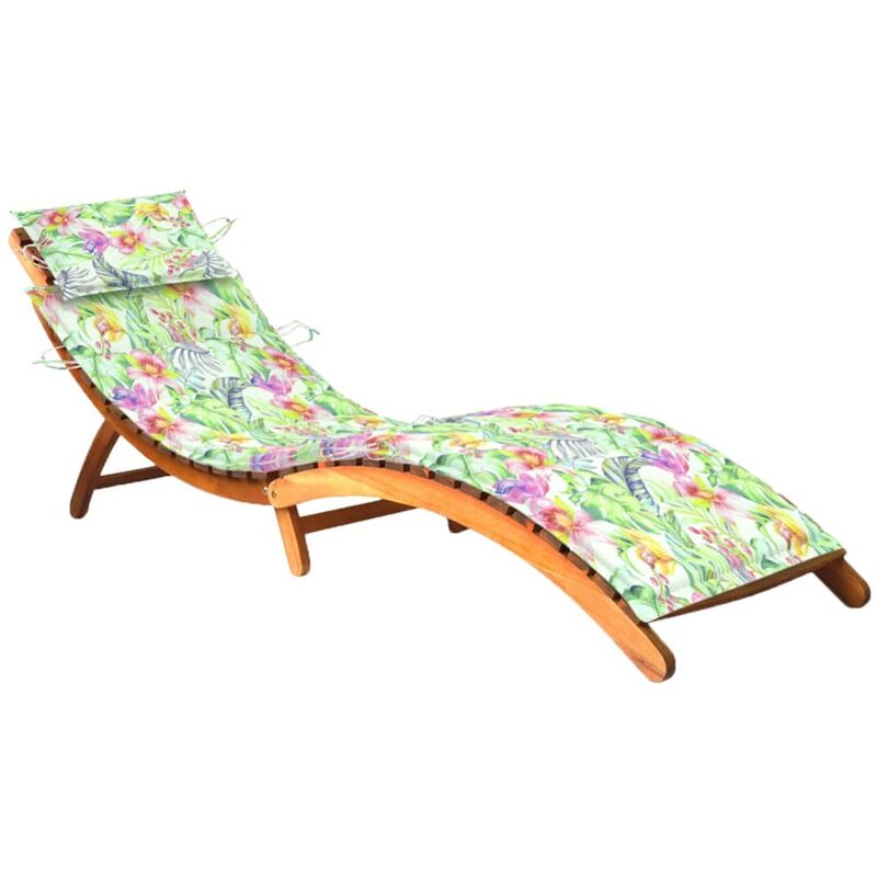 

vidaXL Tumbona de jardín con cojín madera maciza de acacia - Marrón