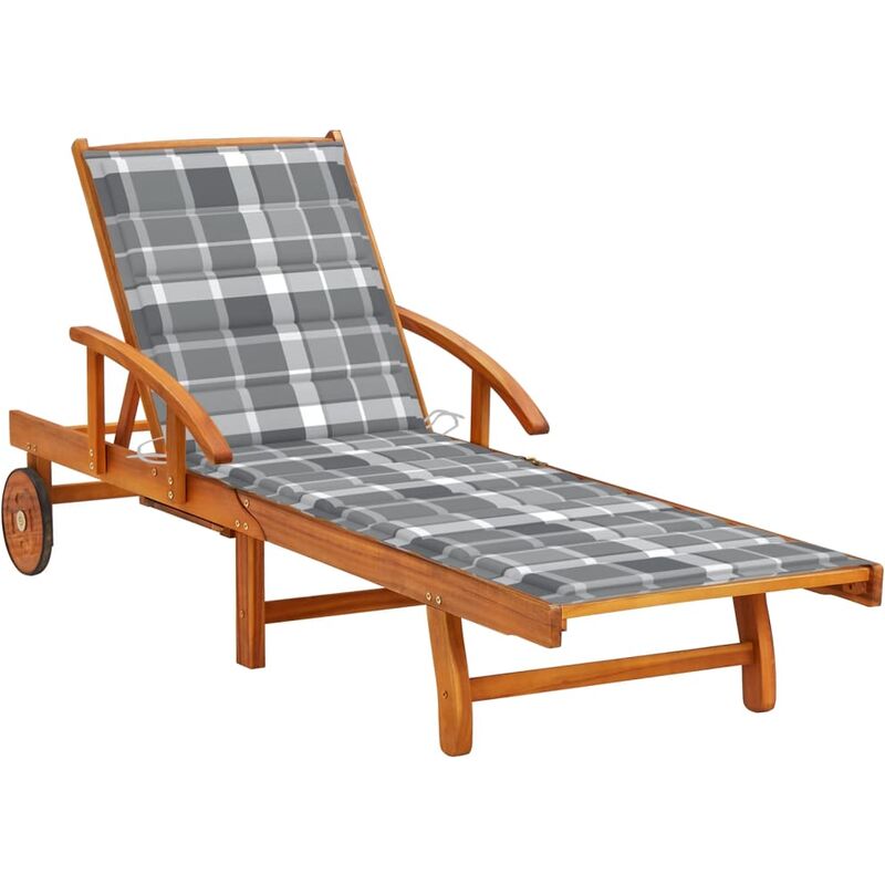 

vidaXL Tumbona de jardín con cojín madera maciza de acacia - Marrón