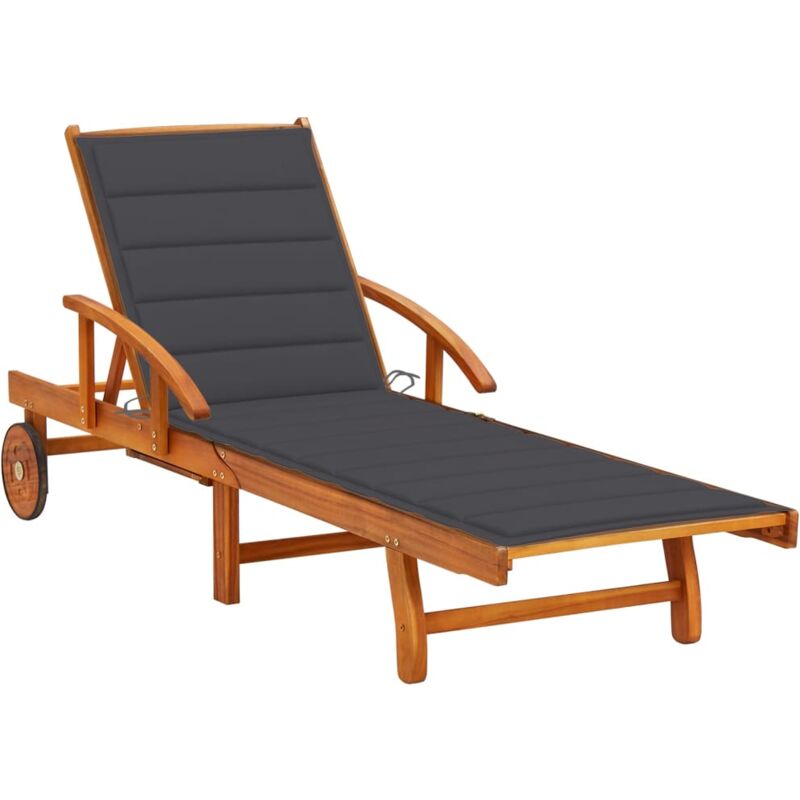 

vidaXL Tumbona de jardín con cojín madera maciza de acacia - Marrón