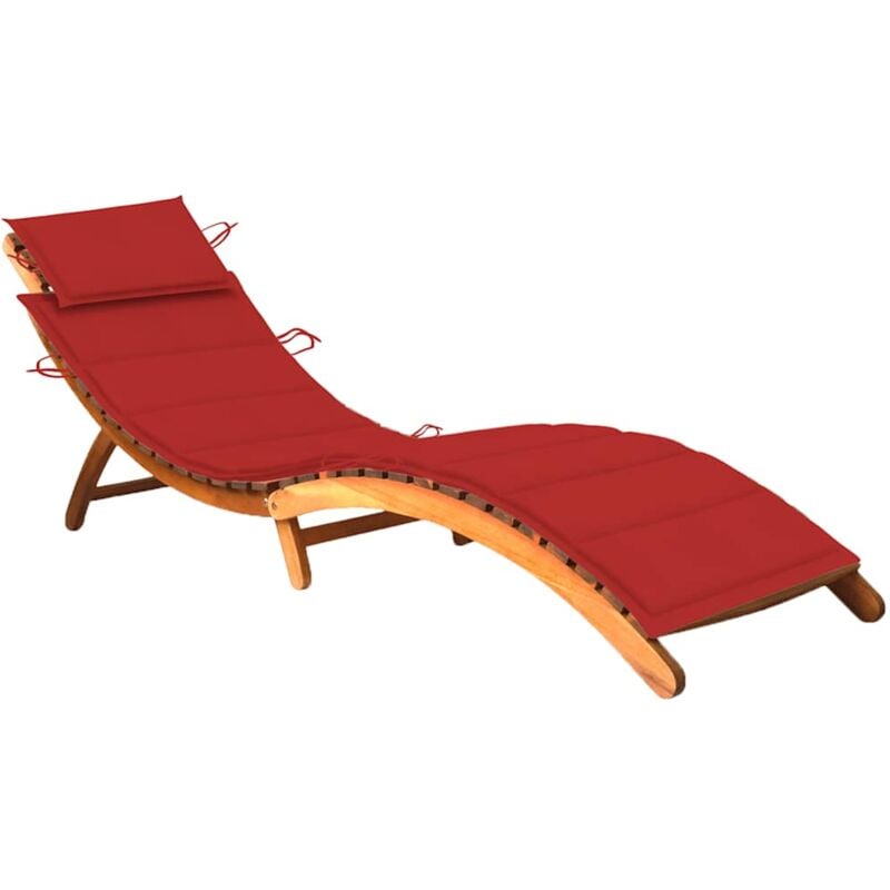 

vidaXL Tumbona de jardín con cojín madera maciza de acacia - Marrón