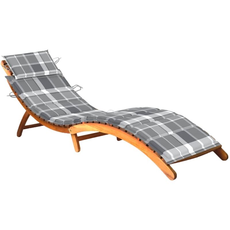 

vidaXL Tumbona de jardín con cojín madera maciza de acacia - Marrón