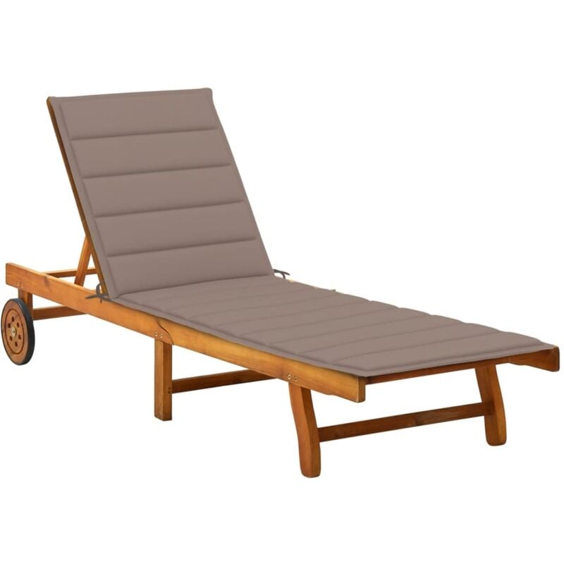 

vidaXL Tumbona de jardín con cojín madera maciza de acacia - Marrón
