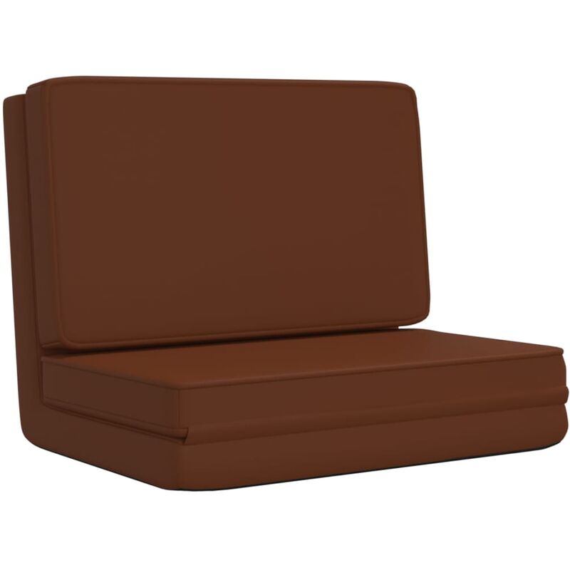 

vidaXL Tumbona de suelo plegable de cuero sintético marrón - Marrón