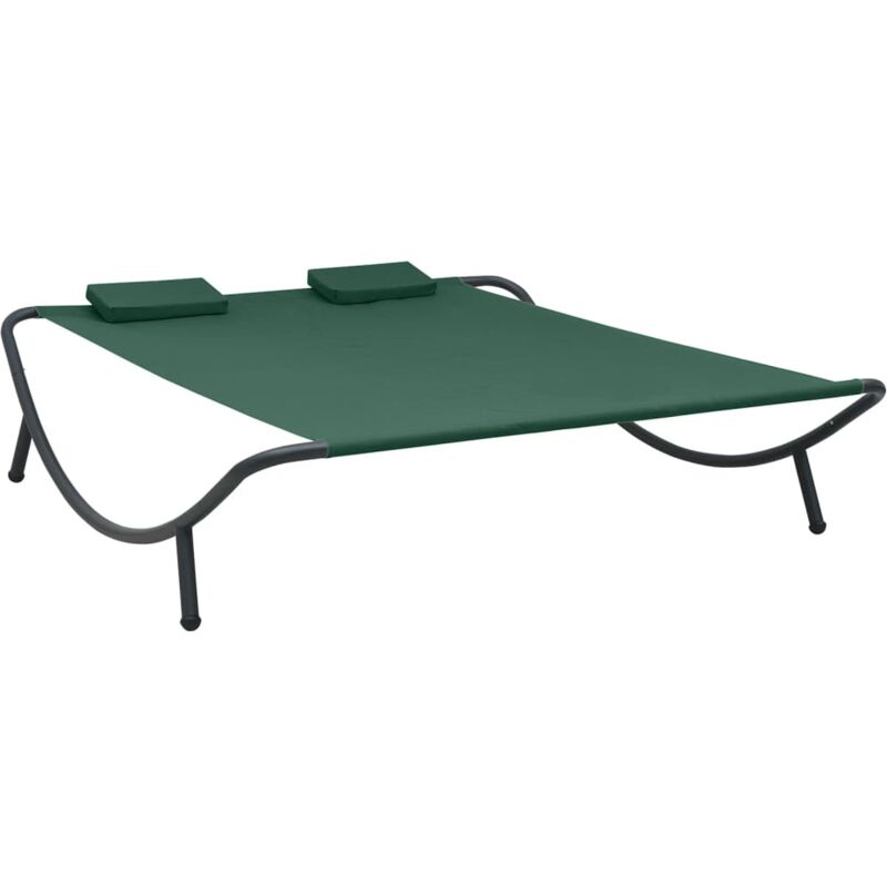 

vidaXL Tumbona doble de exterior de tela verde - Verde