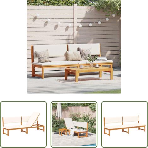 vidaXL Tumbona exterior -  Tumbona Aceite Natural 200 x 57 x 75cm Madera maciza de Acacia