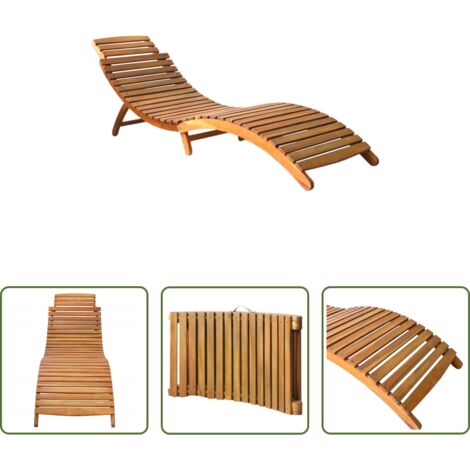 vidaXL Tumbona exterior - Tumbona de madera maciza de acacia marrón