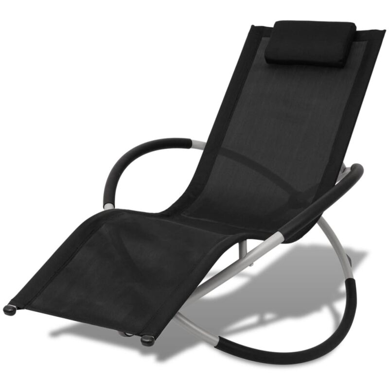 

vidaXL Tumbona geométrica acero negra y gris - Negro
