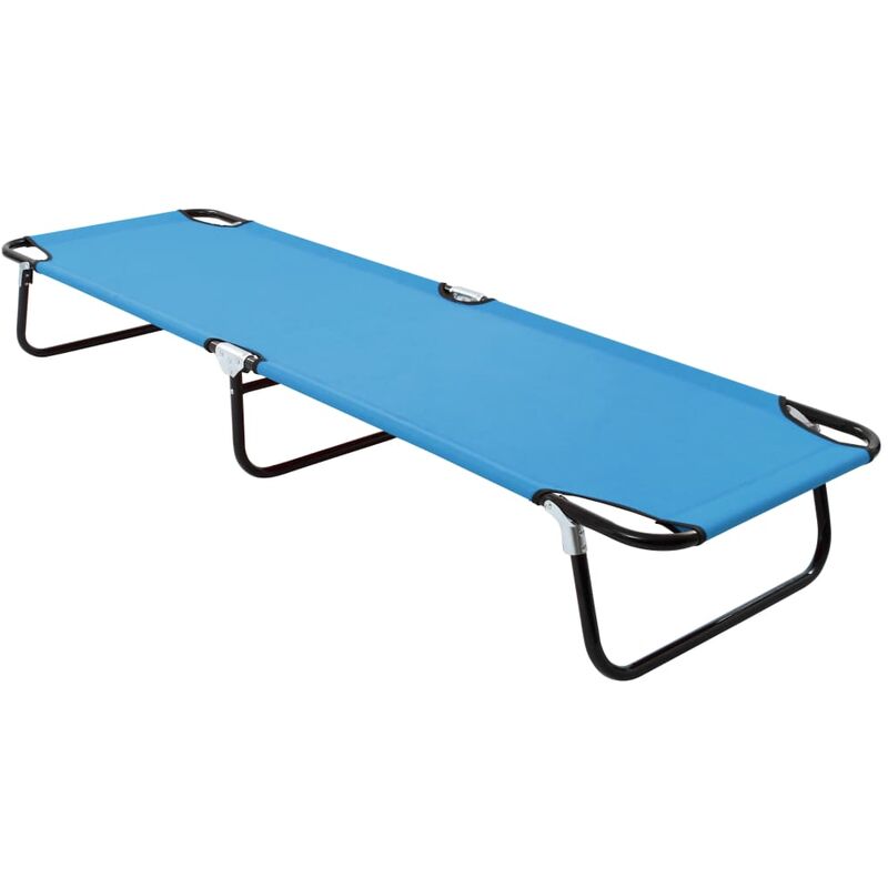 

vidaXL Tumbona plegable de acero azul turquesa - Azul