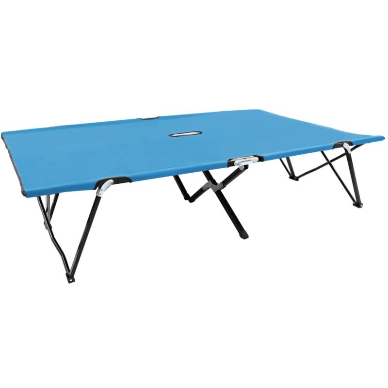

vidaXL Tumbona plegable para 2 personas acero azul - Azul