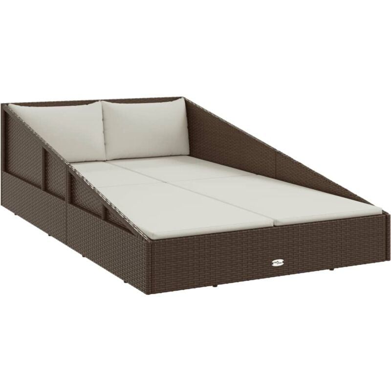 

vidaXL Cama de jardín 201x139 cm ratán sintético marrón - Marrón