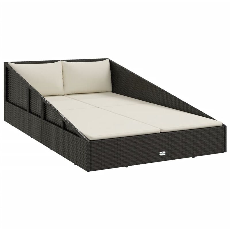 

vidaXL Cama de jardín ratán sintético negro 201x139 cm - Negro