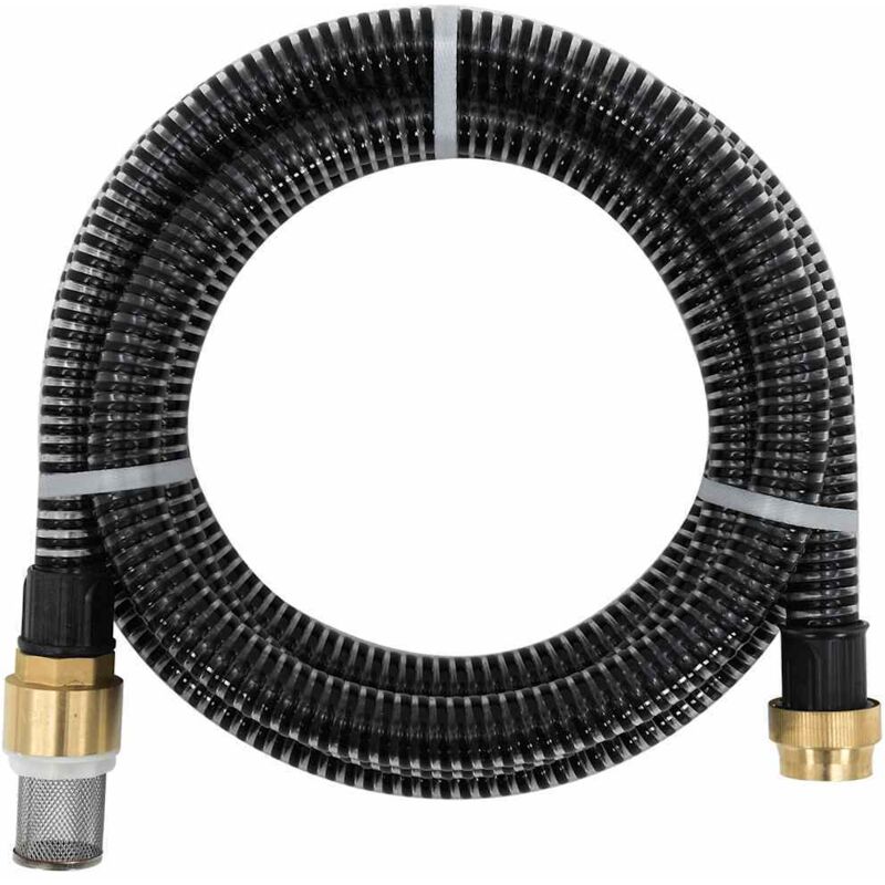 Tuyau d'aspiration avec raccords en laiton noir 1,1' 3 m pvc Vidaxl