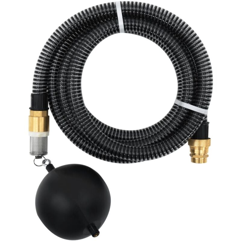 Tuyau d'aspiration avec raccords en laiton noir 1,1 3 m pvc' - Vidaxl