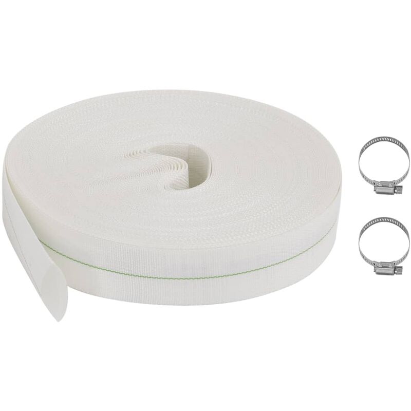 Tube blanc flexible avec une section plate idéale pour l'irrigation différentes tailles taille : 25 mm/25 m