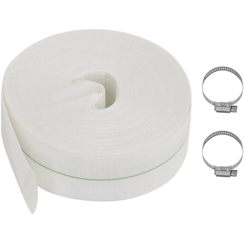 Vidaxl - Tube blanc flexible avec une section plate idéale pour l'irrigation différentes tailles taille : 51 mm/100 m