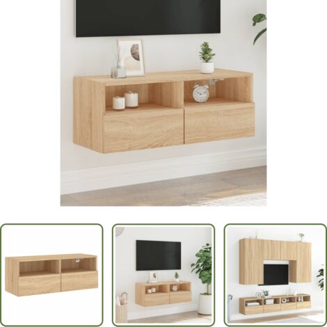 vidaXL TV a parete in legno -  Mobile TV a Parete Rovere Sonoma 80x30x30 cm Legno Multistrato