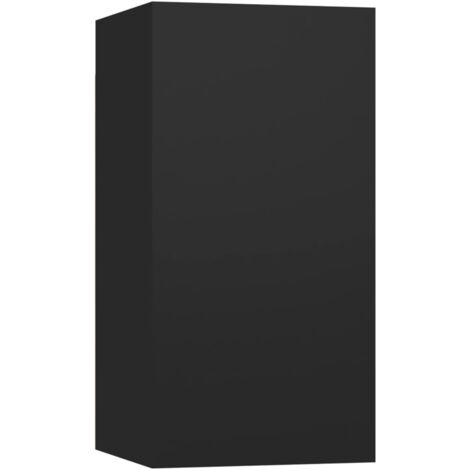 main image of "vidaXL TV Cabinet Black 30.5x30x60 cm Chipboard - Black"