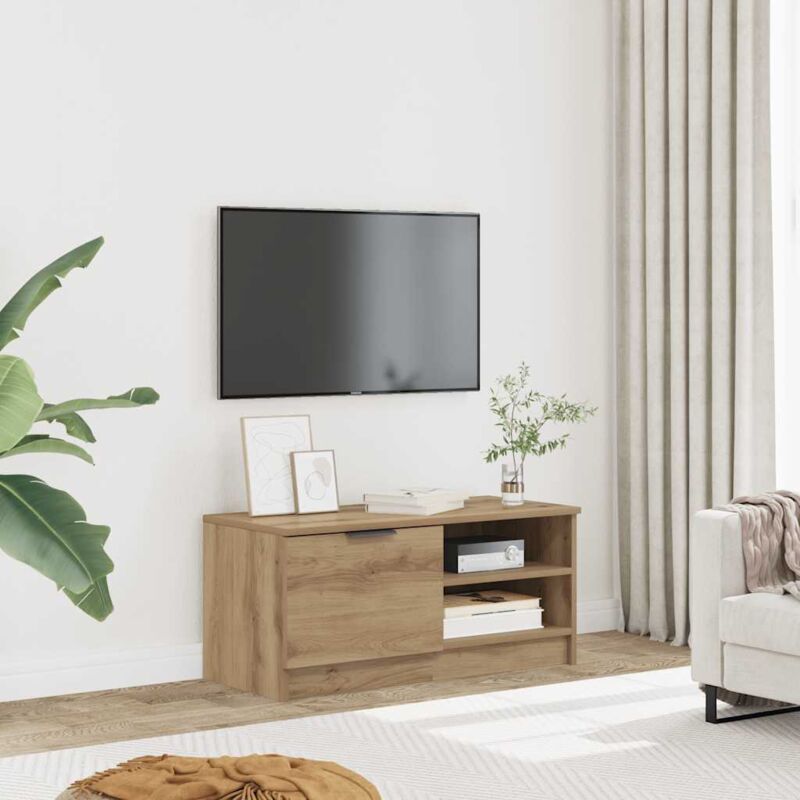 Tv Cabinet Artisan Oak 80x35x36.5 Cm Engineered Wood Vidaxl