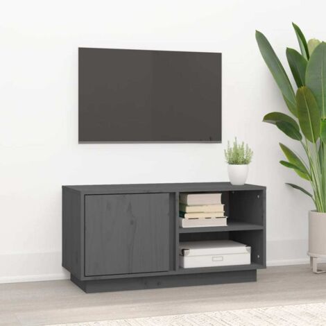 vidaXL TV Cabinet Grey 80x35x40,5 cm Solid Wood Pine