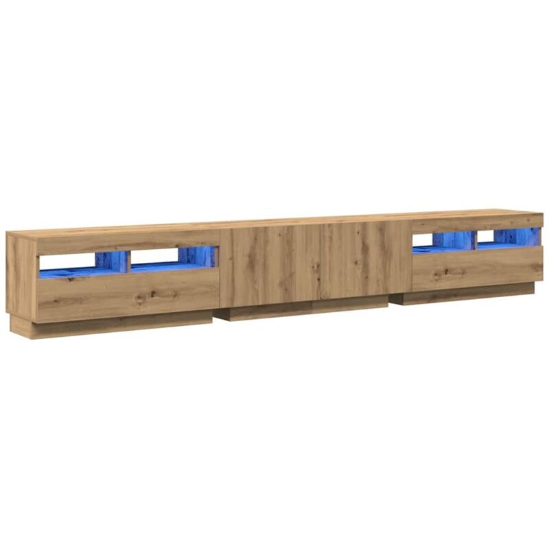 Vidaxl - Tv Cabinet With Led Lights Artisan Oak 260x35x40 Cm Engineered Wood