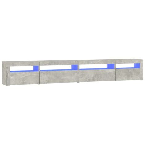 vidaXL TV Cabinet with LED Lights Concrete Grey 270x35x40 cm