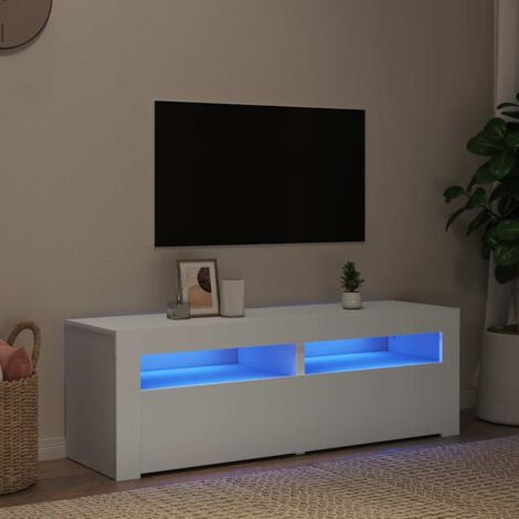 main image of "vidaXL TV Cabinet with LED Lights White 120x35x40 cm - White"